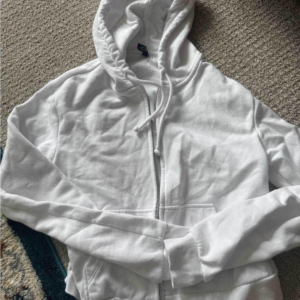 White Zip-Up Hoodie